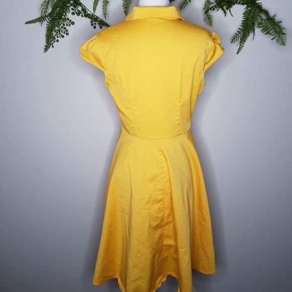 Yellow Ruffle Button-Up Dress - Picture 4 of 5